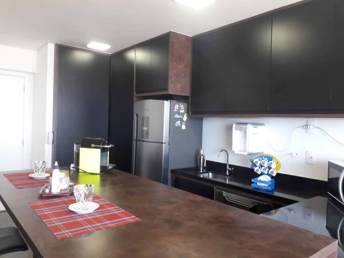 Maravilhoso Apto Vista Mar Jacuzzi Wi Fi Pe Areia Santos  Bagian luar foto