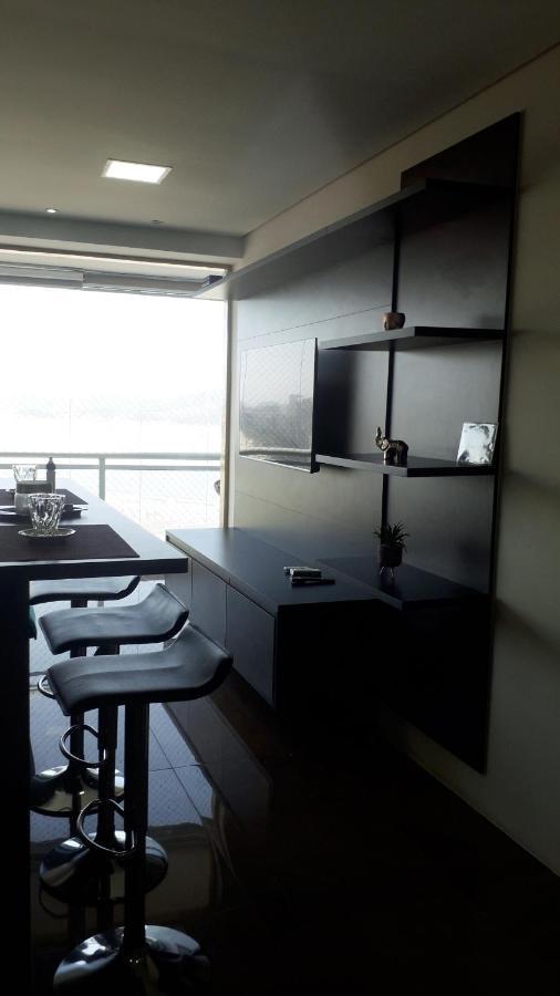 Maravilhoso Apto Vista Mar Jacuzzi Wi Fi Pe Areia Santos  Bagian luar foto
