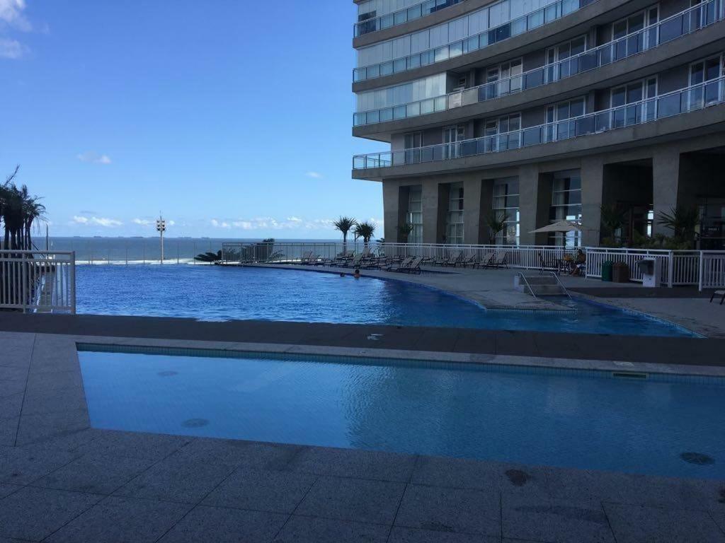 Maravilhoso Apto Vista Mar Jacuzzi Wi Fi Pe Areia Santos  Bagian luar foto